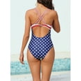 thumbnail image 5 of Charmo Womens V Neck One Piece Swimsuits Ruched Tummy Control Monokini Bathing Suits, 5 of 5