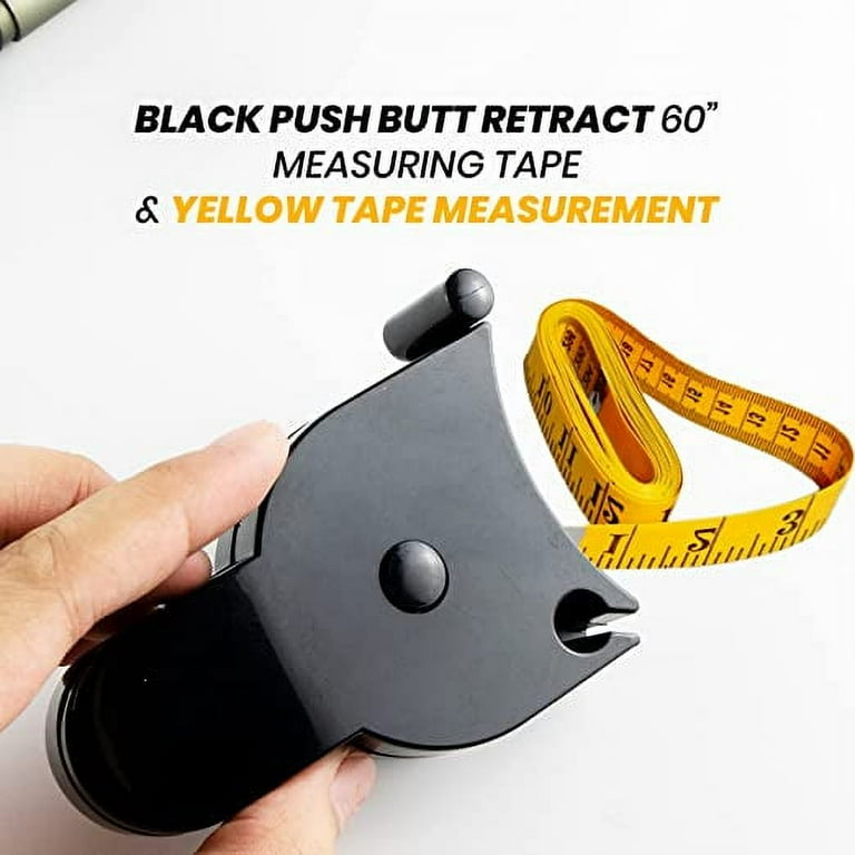 EDGE Holistic Fitness Retractable Body Tape Measure - 60 Inch / 150 Cm With Lock Button For Tracking Waist, Arms & More