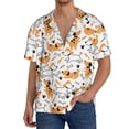 thumbnail image 7 of Lsque Cute Dog print Men's Cuban Collar Short Sleeve Shirt Summer Beachwear Casual Button Down Fashionable Vacation Leisure Shirt-X-Large, 7 of 7
