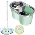thumbnail image 1 of Spin Mop and Bucket with Wringer Set for Home Floor Cleaning Separate Dirty Water Spin Mop and Bucket System with Retractable and Removable Mop Portable Handle Large Capacity Bucket, 1 of 8