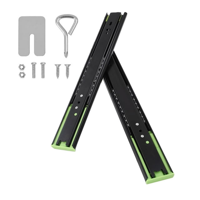 QinaQin Correderas telescópicas de extensión total, 5 o 10 pares, rieles laterales con baleros y capacidad de 45 kg, de acero resistente de 600 mm