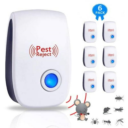 6 Pack Ultrasonic Pest Repeller, Spider Repellent Indoor Best Electronic Plug Pest Reject Control Mosquito Cockroach Mouse Killer Repeller to Repel Insects Mice Spider Ant Roaches Bugs (Best Way To Repel Roaches)