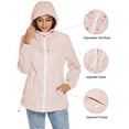 thumbnail image 4 of ZHENWEI Women's Waterproof Rain Jackets Lightweight Packable Raincoats Outdoor Hooded Windbreaker with Pockets, 4 of 6