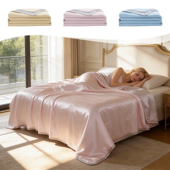 YYV Gifts 100 x 150 cm Washable Ice-Cream Print Summer Quilt Lightweight Breathable Air-Conditioning Cool Quilt Machine-Washable Soft Throw for Dorm Bedroom Summer Bedding