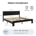 thumbnail image 4 of King Size Farmhouse Wooden Bed Frame with Headboard, Rustic Platform Bed with Silent Wood Slat System, No Box Spring Needed, Rustic Black, 4 of 6