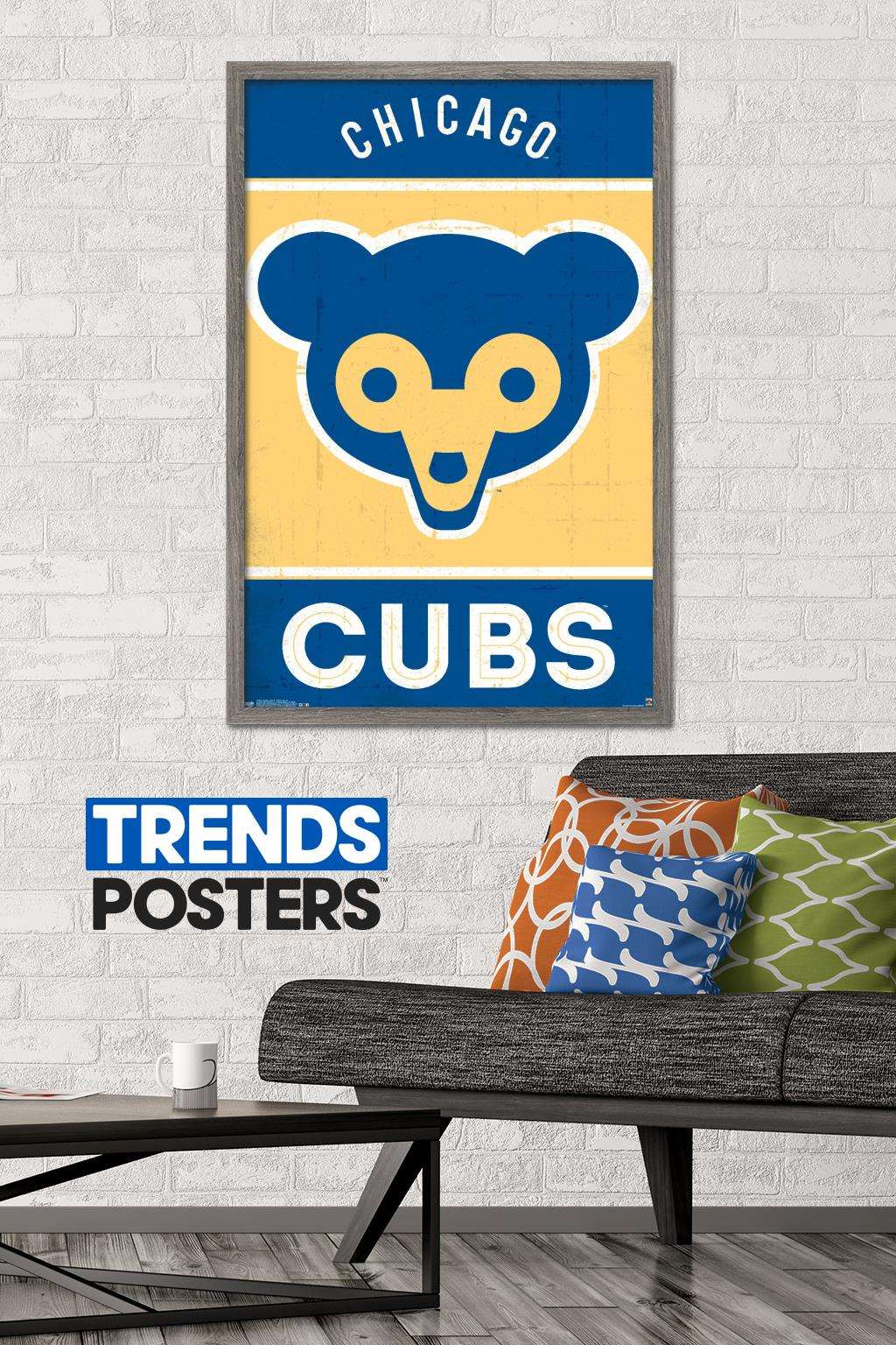 MLB Chicago Cubs - Retro Logo 14 Wall Poster, 22.375" x 34", Framed