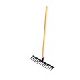 thumbnail image 2 of jinwen Garden Leaf Rake Wooden Handle Flower Bed Weeding Gathering Leaves Lawn Rake 14 Teeth 48x12x10cm, 2 of 9