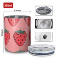 thumbnail image 4 of 12oz Coffee Tumblers Pink Strawberry Plants Fruit Stainless Steel Vacuum Insulated Travel Tumbler Coffee Cups Mug with Lid and Straw with Cleaning Brush for Cold & Hot Drinks, 4 of 5