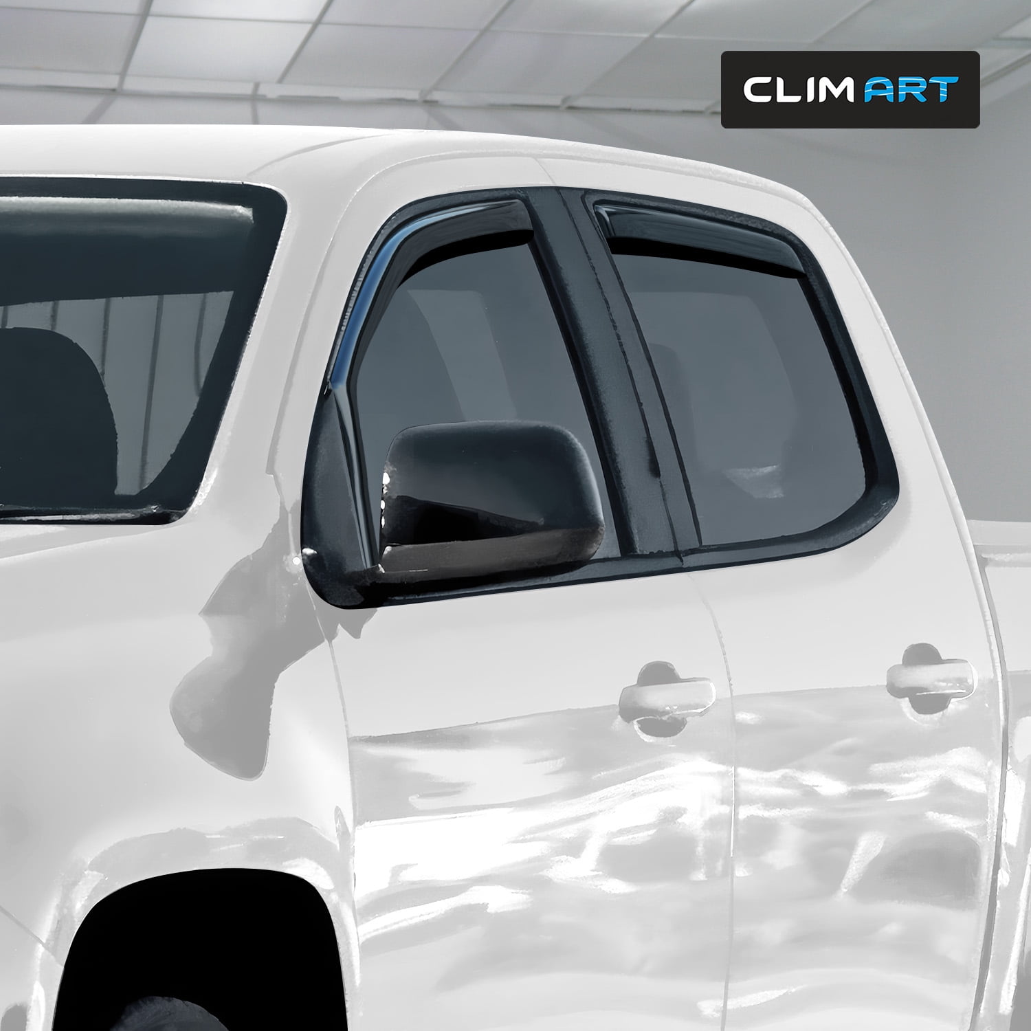 CLIM ART in-Channel Incredibly Durable Rain Guards for Chevrolet (Chevy) Colorado/GMC Canyon 2015-2022 Crew Cab, Original Window Deflectors, Vent Window Visors, Vent Deflector, 4 pcs. - 615082LP