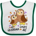 thumbnail image 3 of Inktastic My Grandma Loves Me Cute Owl Family Boys or Girls Baby Bib, 3 of 4