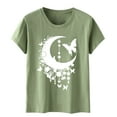 thumbnail image 4 of Summer Tops for Women Juniors Graphic Tops Apparel T Women Casual Tee T Shirt Opaque Shirts for Long Sleeved Shirts Athletic Womens Short Sleeve Casual Weightlifting Long Sleeve Mint Green 2XL, 4 of 5