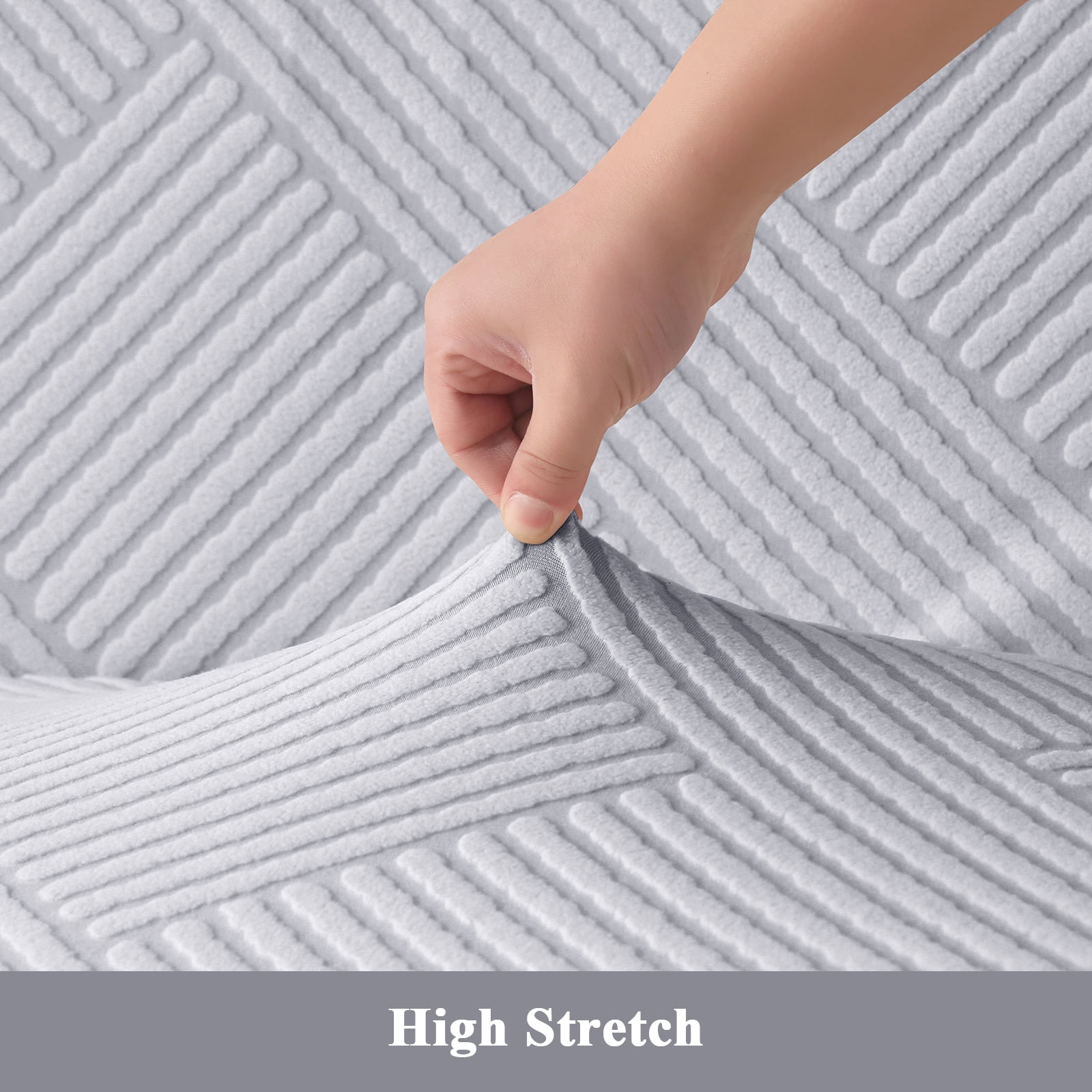 MeyJey Waterproof Sofa Cover, Slipcover for Loveseat Sofa, Stretch Furniture Protector for Kids Dogs Cats Pets, Gray