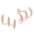 thumbnail image 2 of Fiudx Pendientes Curvos, Elegante Diseño de Tres Capas, Impresionante Incrustación de Circonitas, Cómodos para Usar Todo El Día, Perfectos para Regalar, Accesorio de Moda para Mujeres de Todas Las Ed, 2 of 2