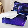 thumbnail image 4 of Castle Fairy Neon Sports Car Twin Quilt Set,Blue City Glow Twin Coverlet Set for Bedroom,Blue Black, 4 of 7