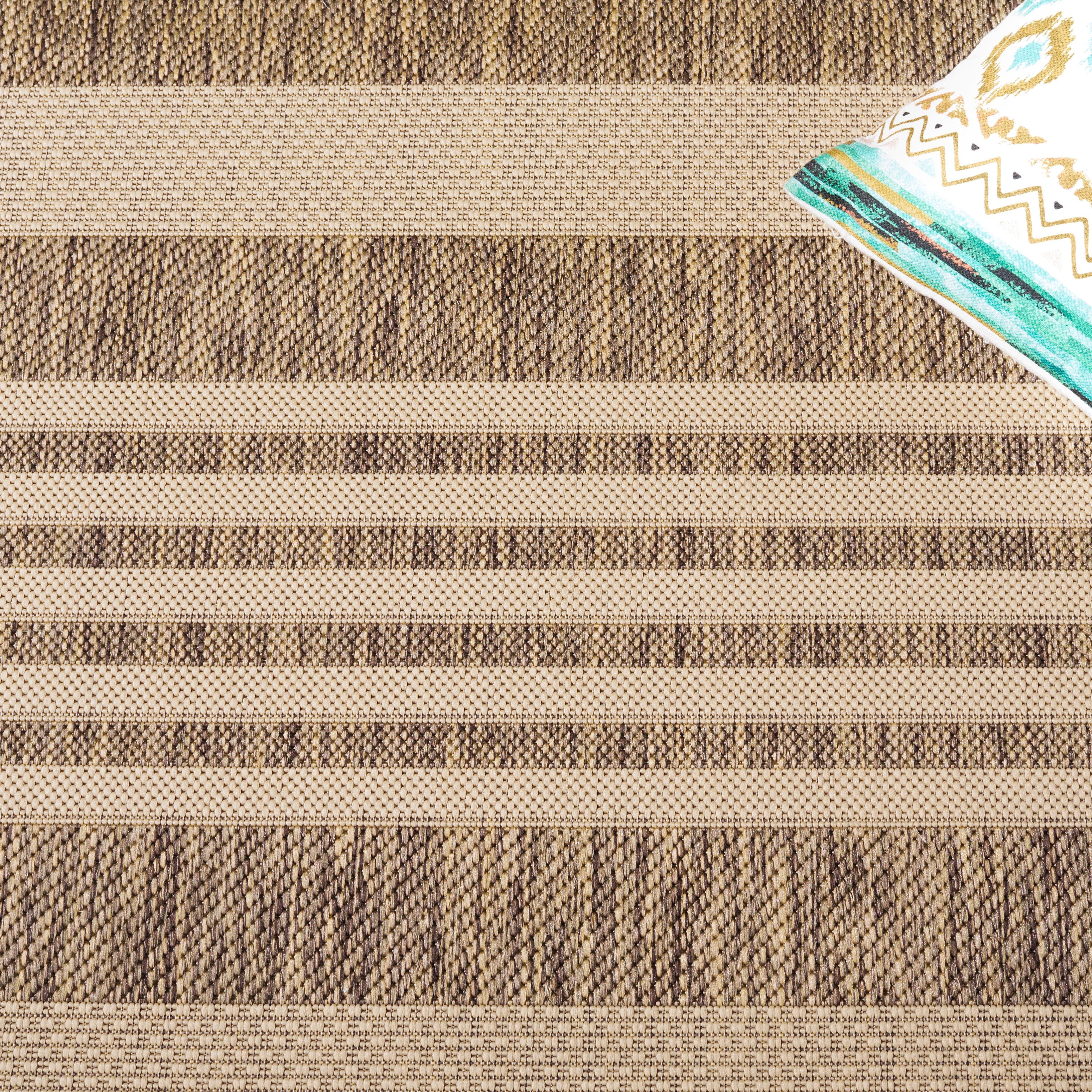 Safavieh Courtyard Caroline Striped Indoor/Outdoor Runner Rug, Brown/Bone, 2'3" x 5'