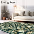 thumbnail image 2 of ODIKA 5'x7' Machine Washable Non-Slip Area Rug, Featuring Stylized Garden Florals and Leafy High Traffic Rug, Dark Green, 84068, 2 of 7