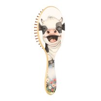 JSTEL Baby Cow Grass Hair Brush for Women Men Natural Wood Detangler Brushes for All Hair Types Hairbrush for Wet & Dry