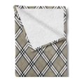 thumbnail image 2 of Abstract Soft Flannel Fleece Throw Blanket, Royal Scottish Tartan Featured Aristocrat Medieval Design, Cozy Plush for Indoor and Outdoor Use, 70" x 90", Grey Black White, by Ambesonne, 2 of 5