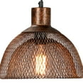 thumbnail image 3 of Pendant with Wire Mesh Design Dome Shaped Shade, Bronze- Saltoro Sherpi, 3 of 5