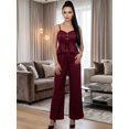 thumbnail image 2 of Conjunto para Mujer 2 Piezas Rayado Top Peplum con Tirantes y Pantalón Palazzo Set Elegante Casual de Tela Ligera, 2 of 5