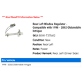 thumbnail image 2 of Rear Left Window Regulator - Compatible with 1998 - 2002 Oldsmobile Intrigue 1999 2000 2001, 2 of 2