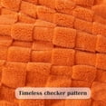 thumbnail image 2 of Super Soft Queen Blanket Orange Premium Silky Flannel Fleece 3D Checkered Lightweight Bed Blanket All Season Use (Orange Checkered, Queen(90"x90")), 2 of 6