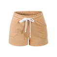 thumbnail image 5 of MixMatchy Women's Solid French Terry White Piping Comfy Shorts, 5 of 6