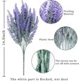 thumbnail image 6 of 8 Bundles Flocked Artificial Lavender Flowers Fake Plastic Plant Greenery Bridal Bouquet Faux Flowers for Wedding Centerpieces Home Office Kitchen Garden Decoration(Purple), 6 of 7