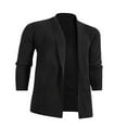 thumbnail image 1 of Men Cardigan Sweaters Solid Color Shawl Collar Long Sleeve Knitted Fall Casual Long Cardigan, 1 of 5