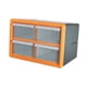 thumbnail image 2 of Cofre de almacenamiento de componentes con 4 cajones, práctico y versátil organizador de piezas de hardware para manualidades, cuentas y maquillaje. Naranja, 2 of 8