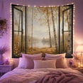 thumbnail image 2 of Birch Forest Lake Through Black Window, Peaceful Rustic Style for Nature Lovers, Autumn Wall Decor Housewarming Gift, Tapestry Wall Hanging for Bedroom and Living Room, 2 of 7