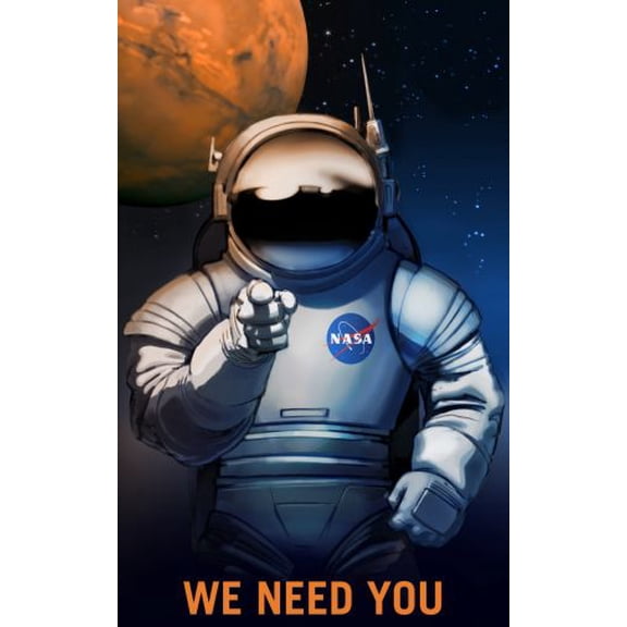 Western Graphic Mars Recruitment We Need You Poster 11inx17in Mini Poster 11x17 poster Color Category: Multi, Unframed, Ages: Adults, Rectangle