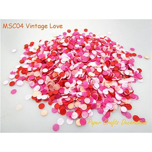 Sogorge Ballons de Remplissage Ronds Miniatures Confettis Métalliques Or Rose 1cm 10g/sac Décorations de Baby Shower Mariage Fiançailles (Amour Vintage)