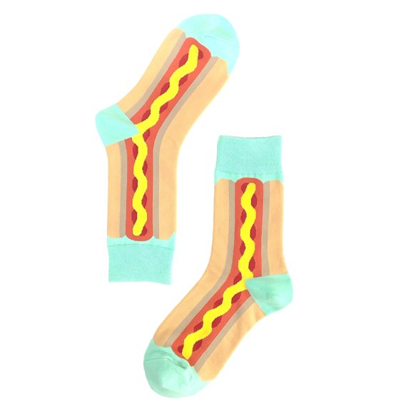Sweet Hot Dog In Bun Foodie Socks Size: Medium