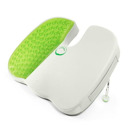 ICANSIT Gel Memory Foam Seat Cushion- Seat Cushion for Office Chair for Sciatica Pain Relief  Chair Cushion for Tailbone Pain Relief- Home Car Seat Cushion  Comfort  Support  and Style(Beige Velvet)