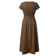 thumbnail image 5 of Sngxgn Women's Party Dress Bodycon Dresses Long Sleeve(Coffee,M), 5 of 6