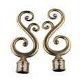 thumbnail image 4 of MesaSe Window Drapery Curtain Rods Poles Iron Ends Caps Finials Copper 2pcs- Durable   1# Black, 4 of 8