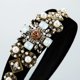 thumbnail image 4 of EeaseMX 1 diadema de flores con diamantes de imitación y perlas artificiales, accesorio para el cabello ancho y diario., 4 of 8