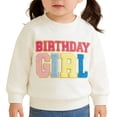 thumbnail image 2 of FINALGANG Girls Kids Casual Long Sleeve Sweatshirt Birthday Colorful Letter Embroidery Crewneck Loose Fit Pullover For Casual Daily Wear White 18-24 Months, 2 of 4
