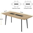 thumbnail image 2 of Tribesigns Modern Dining Table for 6-8 People, 70.8 Inch Rectangle Kitchen Table, 2 of 5