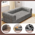 thumbnail image 2 of Memoryfield Convertible Corduroy Sleeper Sofa Bed, Folding Mattress Couch with Fixed-Shape Frame, 3 Seater Fold Out King Size Futon, No Assembly Floor Couch for Living Room Dorm Studio, Gray, 2 of 7