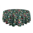 thumbnail image 5 of Dark Green Christmas Ornament Pattern Round Tablecloth 60"x60",Wrinkle Wipeable Table Cloth for Kitchen Dining Room Picnic Patio Party, 5 of 6