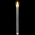 thumbnail image 5 of Northlight LED Flameless Flickering Taper Glittered Christmas Candles - 11" - Silver - Set 2, 5 of 10