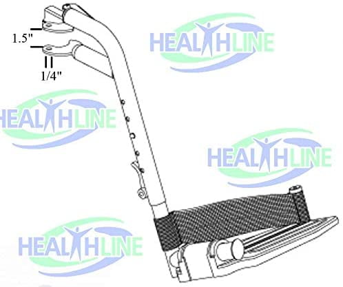 Healthline Wheelchair Foot Rest Swing Away Legrest Aluminum Footplates Universal Replacement Parts Tool-Free Installation