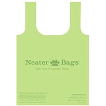 Neater Bags Dog Poop Waste Bags - Dispense Like Tissues with Easy-Tie Handles (210 Bags, Pink Chevron)