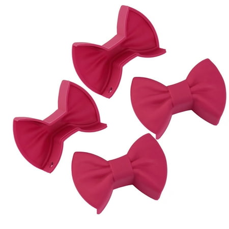 

Wovilon 2 Pair Silicone Pot Holders Flexible Non-Slip Heat-Insulated Bowknot Oven Mitt Kitchen Gadgets Kitchen Tools