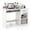 White E, variant on 37.5" Home Office Desk with Power Outlets& Drawer, Computer Desk Study Desk Writing Desk with Storage Shelves for Small Spaces,White