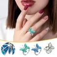 thumbnail image 1 of PVCS Anneau Élégant Strass Simple-Alliage Bijoux Accessoires Cadeau de Personnalité Féminine, 1 of 2