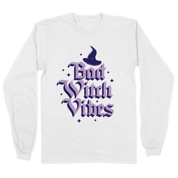 Bad Witch Vibes Long Sleeve Shirt Unisex Large White