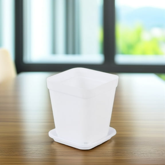 unbranded  6 Pcs Small Square Flower Pot Planters Succulent Containers White